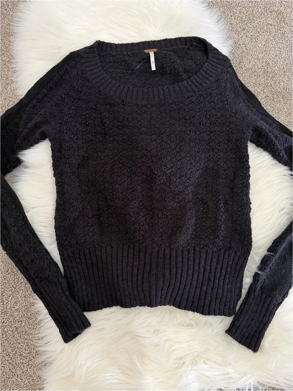 Free People Knit Open Back Tie Sweater